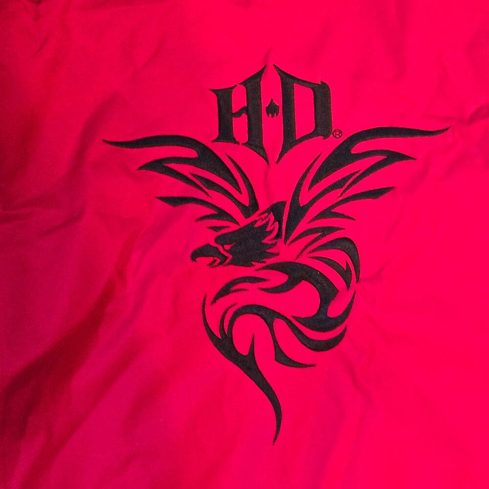 VTG Harley Davidson Women's Nylon Riding Jacket Hot Pink Size XL Shoulder Pads - Picture 10 of 10
